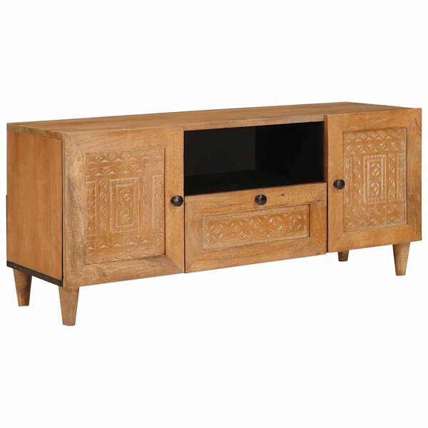 vidaXL Meuble TV Marron clair 105 x 33 x 46 cm bois de manguier massif