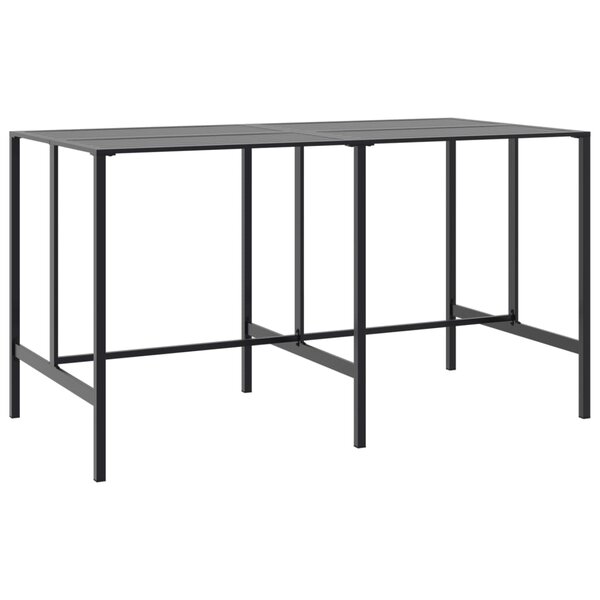 vidaXL Table de bar noir 200x100x110 cm acier enduit de poudre