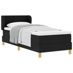 vidaXL Lit à ressorts avec matelas Noir 80 x 200 cm tissu