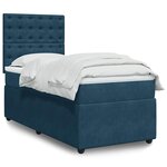 vidaXL Sommier à lattes de lit avec matelas Bleu foncé 100x200 cm