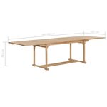 Vidaxl table extensible de jardin 180-280x100x75 cm teck solide