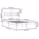 Vidaxl cadre de lit blanc bois massif 135x190 cm double
