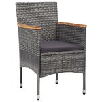 vidaXL Ensemble de salle à manger jardin 3 pièces gris poly rattan