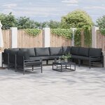 vidaXL Ensemble de canapé de jardin 10 Pièces Anthracite Acier