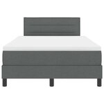 vidaXL Lit à ressorts avec matelas et LED gris foncé 120x200 cm tissu