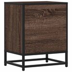 vidaXL Table de chevet chêne marron 40x31x50cm bois d'ingénierie métal