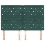 vidaXL Tête de lit LED en velours vert foncé  72 cm