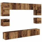 vidaXL Ensemble meuble TV 8 Pièces Bois ancien 100 x 30 x 30 cm