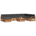vidaXL Ensemble de canapés d'extérieur 9 Pièces Naturel et Anthracite