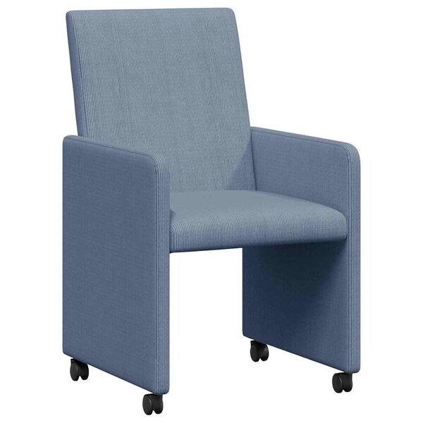 vidaXL Chaises de Salle à Manger avec Roues 2 pc Bleu 57 x 66 x 94 cm