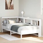 vidaXL Lit bibliothèque sans matelas blanc 75x190cm bois de pin massif