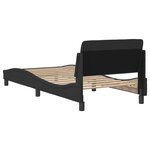 vidaXL Cadre de lit avec tête de lit Dover noir 90x200 cm tissu