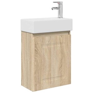 vidaXL Meuble de salle de bain avec robinet Chêne Sonoma