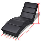 vidaXL Chaise longue Noir Similicuir