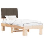 vidaXL Cadre de lit avec tête de lit rembourrée Taupe 80 x 200 cm