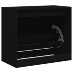 vidaXL Armoire à chaussures noir 80x42x69 cm bois d'ingénierie