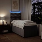 vidaXL Sommier à lattes de lit avec matelas Taupe 90x200 cm Tissu