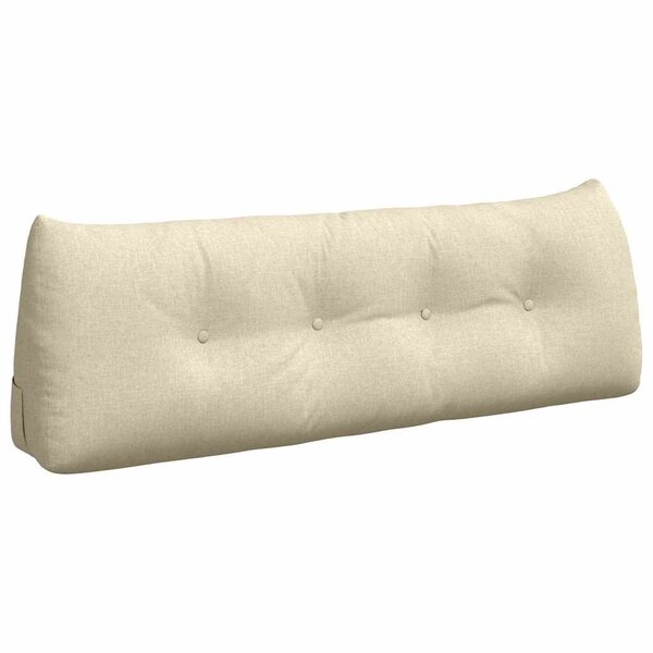 vidaXL Coussin de Dos Crème 140 x 24 x 50 cm tissu