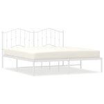 vidaXL Cadre de lit métal sans matelas et tête de lit blanc 160x200 cm