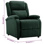vidaXL Fauteuil inclinable Vert foncé Tissu