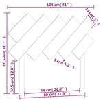 vidaXL Tête de lit Gris 104x3x80 5 cm Bois massif de pin