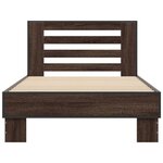 vidaXL Cadre de lit chêne marron 100x200 cm bois d'ingénierie et métal