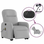vidaXL Fauteuil inclinable de massage électrique gris nuage tissu