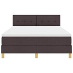 vidaXL Lit à ressort LED avec matelas Marron foncé 140 x 200 cm tissu