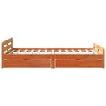 vidaXL Cadre de lit sans matelas cire marron 135x190cm bois pin massif