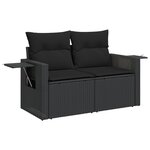 vidaXL Salon de jardin 4 Pièces avec coussins noir résine tressée
