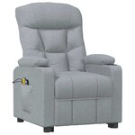 vidaXL Fauteuil de massage inclinable Gris clair Tissu