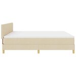 vidaXL Lit à ressort LED avec matelas Crème 200 x 200 cm tissu