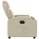 vidaXL Fauteuil inclinable électrique Crème Similicuir
