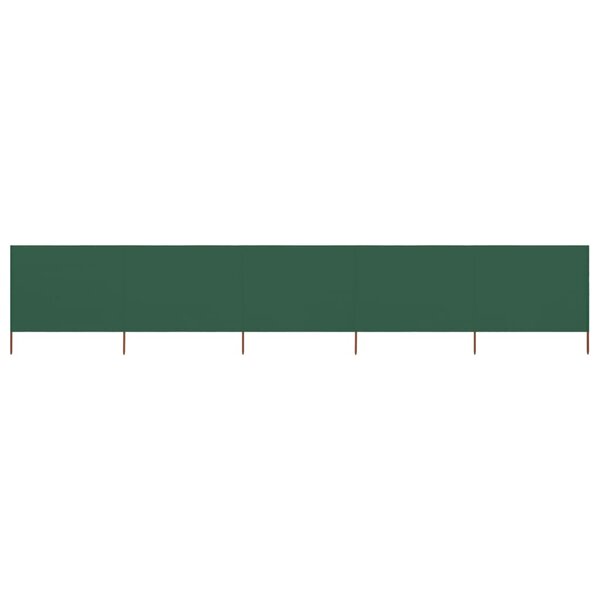 vidaXL Paravent 5 panneaux Tissu 600 x 80 cm Vert