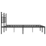 vidaXL Cadre de lit métal sans matelas avec tête de lit noir 200x200cm