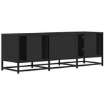 vidaXL Meuble TV noir 120x35x41 cm bois d'ingénierie et métal