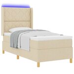 vidaXL Lit à ressorts avec matelas Crème 140 x 200 cm tissu