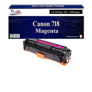 T3AZUR -Toner compatible avec Canon 718 (2660B002)pour Canon LBP7680CDN  LBP7680CX  MF724CDW Magenta -2 800 pages