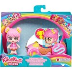 KINDI KIDS Poupée Mini Kindi 9 cm et Voiture de course Pour Enfant