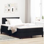 vidaXL Lit à ressorts avec matelas et éclairage LED noir 120x190 cm tissu
