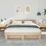 vidaXL Cadre de lit Marron 200 x 200 cm Bois massif en pin