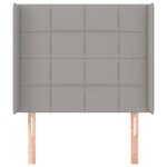 vidaXL Tête de lit avec oreilles Gris clair 83x16x118/128 cm Tissu