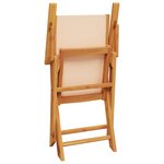 vidaXL Chaises de jardin pliantes lot de 8 beige tissu et bois massif