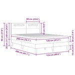 vidaXL Cadre de lit avec bandes LED Noir 120 x 200 cm Simili cuir