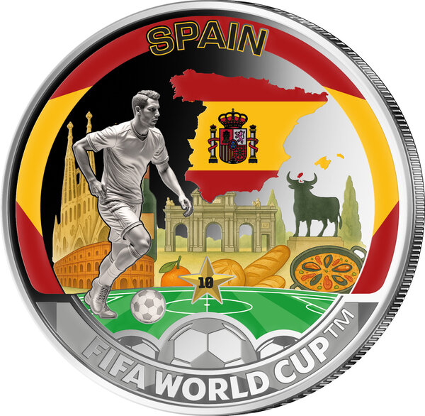 Monnaie SPAIN FIFA World Cup Champions Metal 50 Cents Solomon Islands 2026