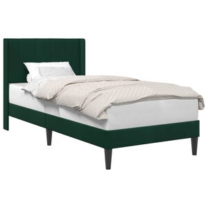 vidaXL Cadre de lit avec tête de lit Vert foncé 90 x 190 cm Velours