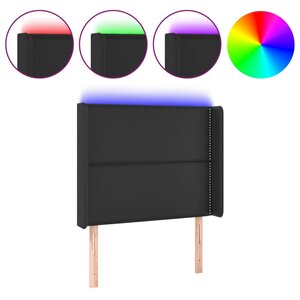 vidaXL Tête de lit à LED Noir 93x16x118/128 cm Similicuir
