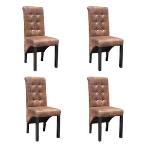 vidaXL Chaises à manger lot de 4 marron similicuir