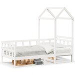 vidaXL Lit de jour avec toit sans matelas blanc 80x200 cm bois massif