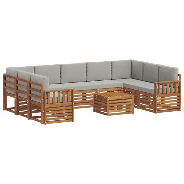 vidaXL Ensembles de canapés avec coussin 10 Pièces Gris Naturel et Clair